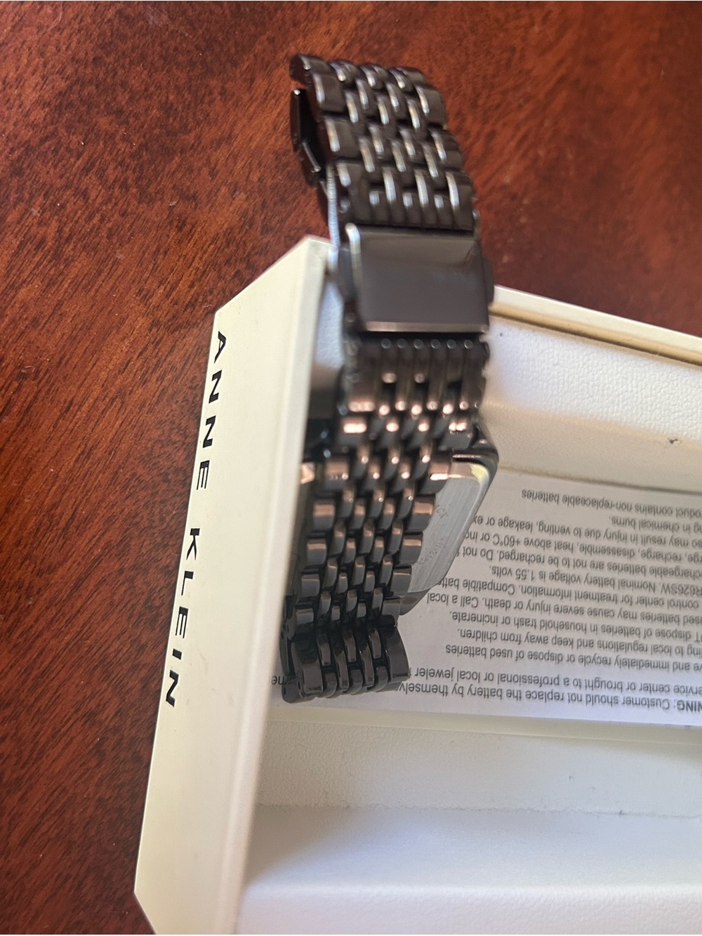 Anne Klein Gunmetal Stainless Steel Men's Bracelet Watch